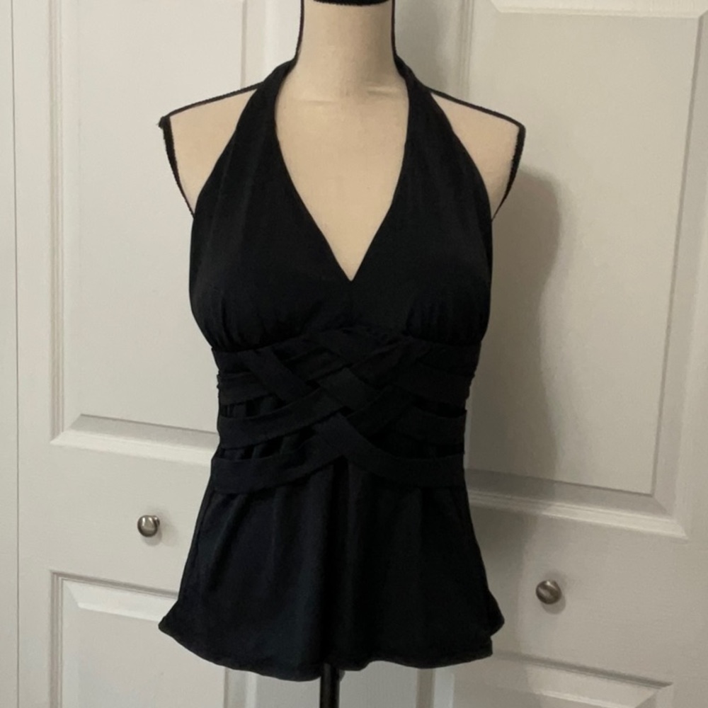 SPANX Black Push-Up Halter Tankini Size 14